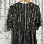 All in Favor  Dress - Nordstrom - NWT Blk Silver, Tie Front, V Neck Elastic Waist Photo 6