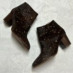 Madewell  Calf Hair Bootie Boot Animal Print Leather Dark Side Zipper Heel Size 8 Photo 2