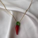 Boutique Glass Red Chile Pepper Necklace 🌶  Photo 0