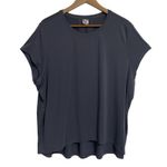 Athleta  Women Gray Short Sleeve T Shirt Top XL Pleated Back Athleisure Photo 0