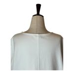 COS Shirt Women Large White Cotton Half Sleeve Mixed Fabric Shirttail Hem Top Photo 3
