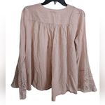 HOPE Collection Blush Lace Detail Blouse Bell Sleeves Cottagecore Boho Feminine Pink Size L Photo 1