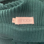 Roolee  Ribbed Tie Waist Front Slit Midi Skirt‎ in Green Size Medium Photo 2