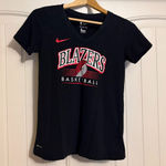 Nba Portland Trailblazers T Shirt Women Small Black Short Sleeve Nike Blazers V Neck Photo 0