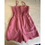 Anthropologie Pilcro Sleeveless Smocked Romper Anthro Strapless CORAL Size m Beach Summer Photo 2