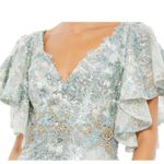 Mac Duggal  67842 Bell Sleeve Floral Seafoam Embellished Gown Dress 16 NWT Photo 2