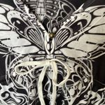 One World  Beach Monarch Butterfly Patterned Coverup- Hood- Drawstring waist- S Photo 6