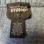 Designer Originals Studio Joy Christmas Holiday Snowman Sweater Women Large Wool Blue Photo 9