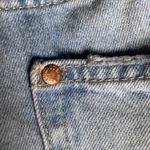 & Denim Women’s Distressed Low Rise Boyfriend Lightwash Denim Jean Size 2 Blue Photo 4