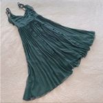 Lulus  Never A Dull Moment Emerald Green Tie-Strap Pleated Midi Dress Photo 5