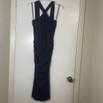 Michael Stars NEW!  Opaline Ultra Rib Ruched Midi Dress Admiral navy blue Medium Photo 1