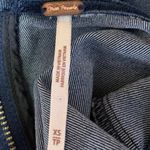 Free People Denim Jean Lia Split Neck Cap Sleeve Stretch Mini Bodycon Dress XS Photo 6