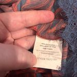 Lush Clothing Lush Lightweight Geometric Top Lace Trim Red Blue Keyhole Satiny 3/4 Sleeve XS Photo 6