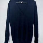 Pendleton  Classic Longline V‎ Neck 100% Merino Wool Black Sweater Women's Medium Photo 0