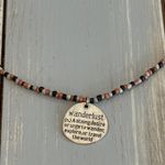 Handmade NEW FANTASTIC BEADED CHOKER NECKLACE SILVER TONE PENDANT “WANDERLUST … Photo 5