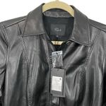 Rails NWT Ruby Faux Leather Black Mini Shirtdress Women's Size XS Long Sleeve Photo 5