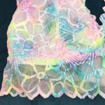 PINK - Victoria's Secret Women’s VS Pink Lined Lace Pastel Floral Print Halter Bralette Photo 1