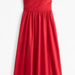 Abercrombie & Fitch  Emerson Tie-Strap Maxi Dress in red Photo 0