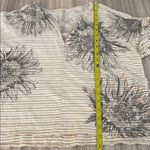 Pilcro Anthropologie Short Sleeve Boxy Striped Floral Tee Shirt XS Tan Photo 8