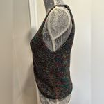 Jolie & Joy Twist Front Neon Speckle VNeck Sleeveless Knit Top Keyhole Black Size L Photo 2