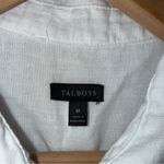Talbots  Extended Shoulder Linen Collar Short Shirt Button Down Medium White Photo 5