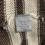 360‎ Sweater Jagger Sweater Stripe Crossback Knit Linen White Brown Size Medium Photo 10