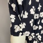 Vintage Dress Floral Party Puffed Sleeves 1980s Flared Skirt Princess Seams Black Size M Photo 14