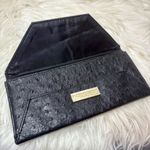 NAPOLEON PERDIS Black Ostrich Style Envelope Clutch Bag Photo 5