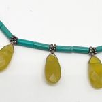 Vintage Sarah Coventry Beaded Necklace Turquoise and Lime Green Drop Beads Photo 1