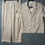 Anne Klein Women Size Medium Top and Bottom Pajama Set Taupe NWT Photo 0