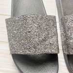 Women's Glitter Embellished Shine Slide Sandals Sz 7 Gray Photo 1