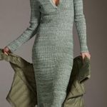 Anthropologie Daily Practice Heather Green Sweater Dress Midi XXS RUNS LARGE Photo 0