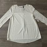 Kensie Long Sleeve Ivory Blouse Lace Women’s Size XS NWT Photo 0
