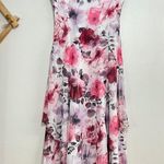 Komarov Floral Print Sleeveless Asymmetrical Tiered Dress Size L Photo 6