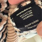 MONROW Merino Wool Blend Cardigan Striped Button Front Size Small Black Photo 6