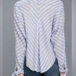 Free People blue/white striped vneck dolman sleeve top Photo 2