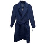 Bernardo Belted Wool Blend Longline Coat - Deep Navy Size M Photo 3