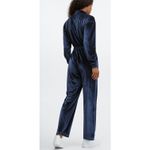 Fabletics Velour Zip Wide Leg Jumpsuit Navy Blue L Loungewear Y2K Athleisure Photo 1