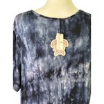 Simply Southern maxi knot shirt dress NWT blue and black tie dye womens xxl Photo 3