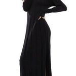 River Island  Dress High Neck Knit Midi Slit Size 8 Large Grunge Witchy Emo Goth﻿ Photo 0