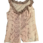 Handmade Vintage  Floral Lace Snap Button-Up Blouse Photo 0