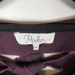 Parker Purple Crew Neck Long Sleeve Pullover Sweater Women’s XS Cut Out Back Photo 4