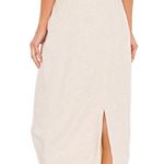 Bardot Linen Blend Midi Skirt Side Cut Out Oatmeal Cream Straight Size Large Photo 1