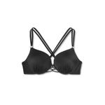 Shade & Shore  Bikini Top Size 36B Black Strappy Push Up Padded Swim Top NWOT Photo 5