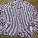 A loves A A Love A Thin Boxy Beachy Resort Loose Button Up Women Large Striped Preppy Top Photo 0