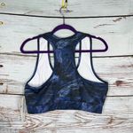 Starting Point NWT XL Blue & Black Abstract Print Racerback Athletic Sports Bra Photo 1