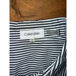 Calvin Klein  Women's Black White Stripe Button Down Shirt Tunic Long Sleeve M Photo 2