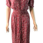 Chic Soul Dress Women’s 1XL Red White Floral Button Front Midi Dress High Low Photo 0