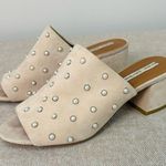 & Other Stories & Other Stories Nude Tan Pearl Studded Block Heel Slide Mules Size 8 (38) Photo 4