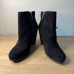 Vince Camuto  Black Suede Fringe Wedge Ankle Booties 8.5W Wide Boho Western Chic‎ Photo 3